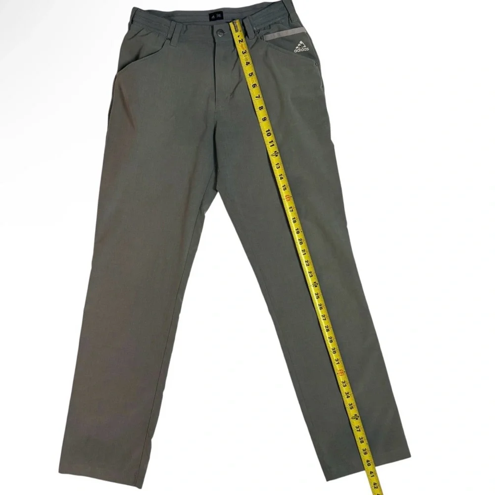 Adidas Golf Pants Mens 30x32 Gray Stretch Performance Flat Front Casual 5 Pocket